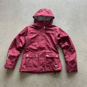Liquid Boardwear Jacket Size Medium Red Hooded Ski Snowboard Venture Winter Coat
